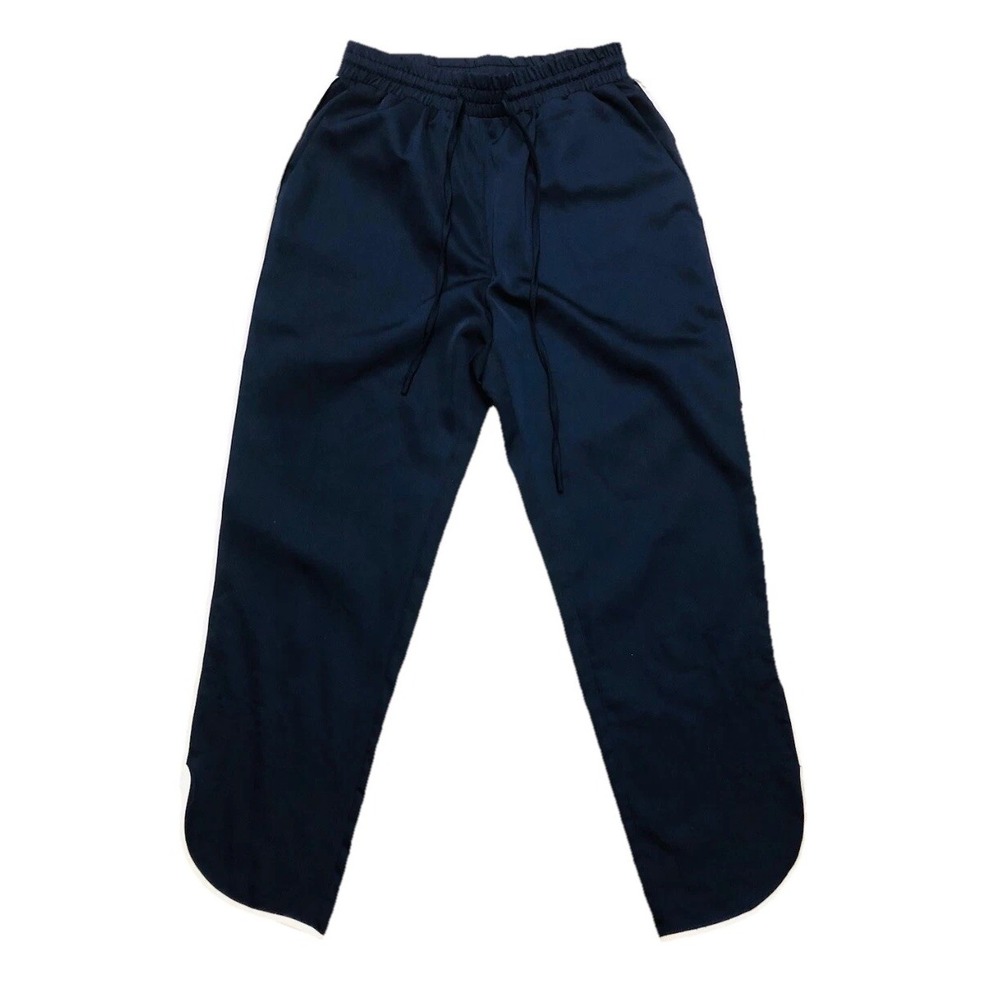 SUGAR LIPS Pants Women's S Navy White Piping Ankle High Waist‎ Nautical Preppy